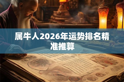 属牛人2026年运势排名精准推算