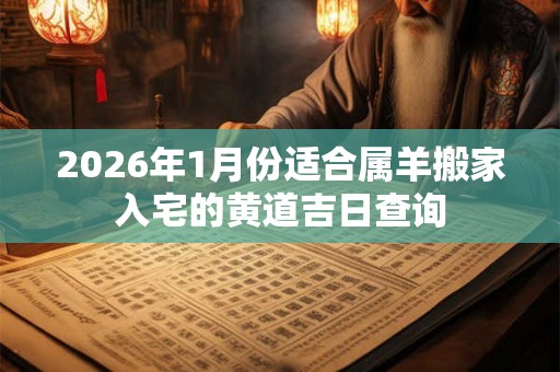 2026年1月份适合属羊搬家入宅的黄道吉日查询