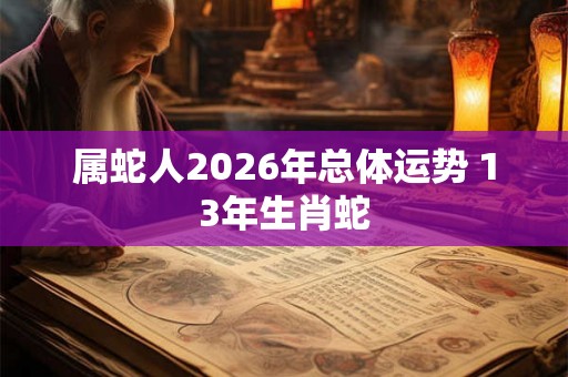 属蛇人2026年总体运势 13年生肖蛇