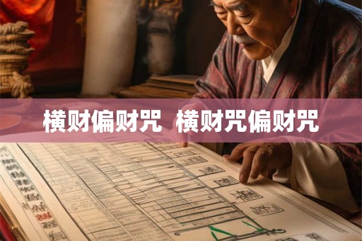 横财偏财咒  横财咒偏财咒