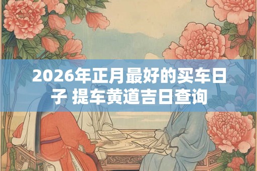 2026年正月最好的买车日子 提车黄道吉日查询 2026年正月最好的买车日子 提车黄道吉日查询