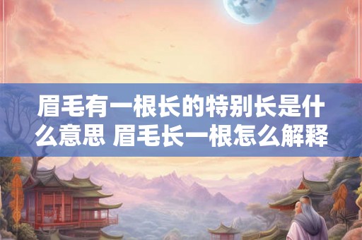 眉毛有一根长的特别长是什么意思 眉毛长一根怎么解释