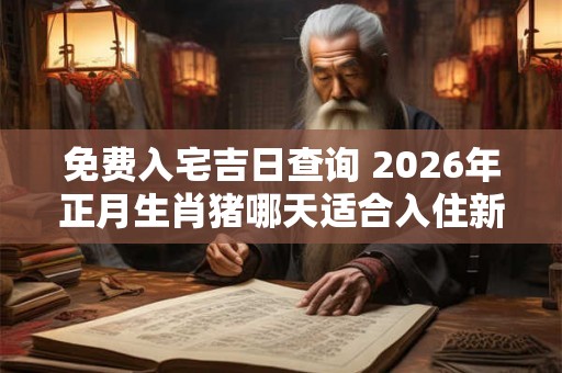 免费入宅吉日查询 2026年正月生肖猪哪天适合入住新房