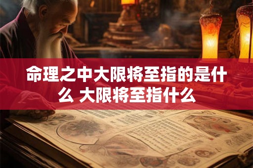命理之中大限将至指的是什么 大限将至指什么