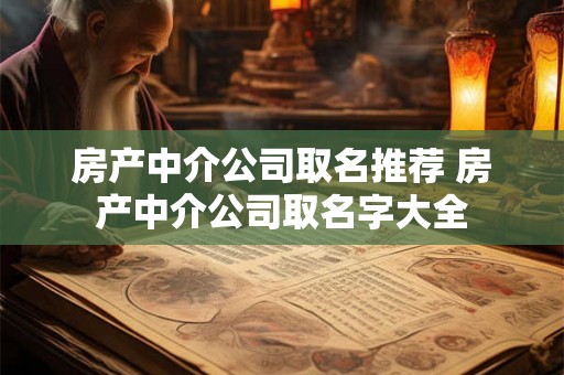 房产中介公司取名推荐 房产中介公司取名字大全