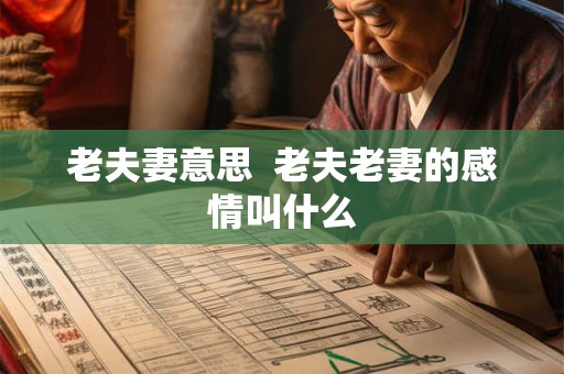 老夫妻意思  老夫老妻的感情叫什么