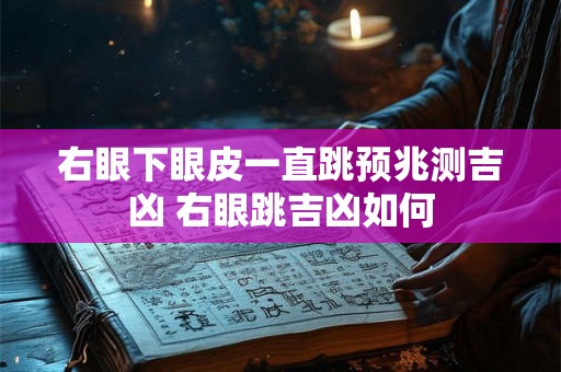 右眼下眼皮一直跳预兆测吉凶 右眼跳吉凶如何
