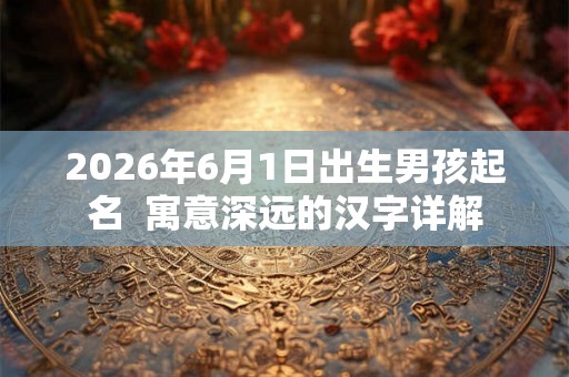 2026年6月1日出生男孩起名 寓意深远的汉字详解 2026年6月1日出生男孩起名 寓意深远的汉字详解