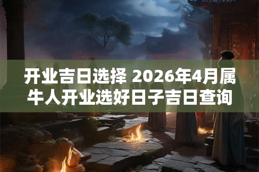 开业吉日选择 2026年4月属牛人开业选好日子吉日查询