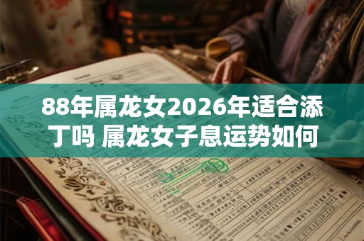 88年属龙女2026年适合添丁吗 属龙女子息运势如何 88年属龙女2026年适合添丁吗 属龙女子息运势如何