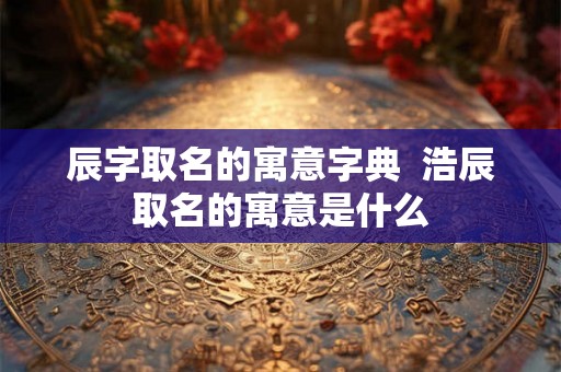 辰字取名的寓意字典  浩辰取名的寓意是什么