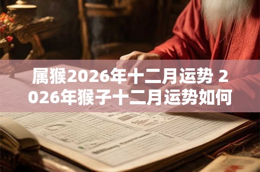 属猴2026年十二月运势 2026年猴子十二月运势如何
