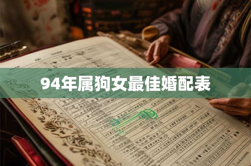 94年属狗女最佳婚配表