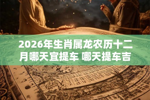 2026年生肖属龙农历十二月哪天宜提车 哪天提车吉祥