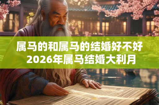 属马的和属马的结婚好不好 2026年属马结婚大利月