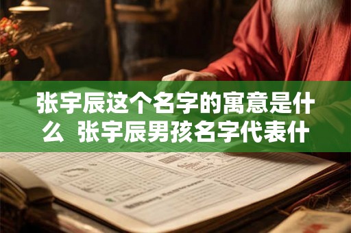 张宇辰这个名字的寓意是什么  张宇辰男孩名字代表什么意思