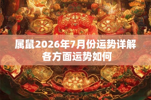 属鼠2026年7月份运势详解 各方面运势如何
