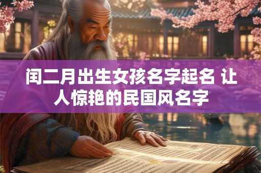 闰二月出生女孩名字起名 让人惊艳的民国风名字