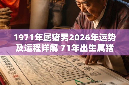 1971年属猪男2026年运势及运程详解 71年出生属猪人2026全年每月运势男性