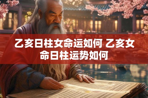 乙亥日柱女命运如何 乙亥女命日柱运势如何