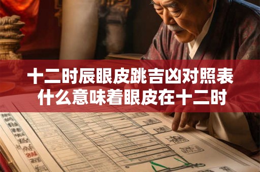 十二时辰眼皮跳吉凶对照表 什么意味着眼皮在十二时辰跳动