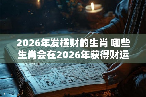 2026年发横财的生肖 哪些生肖会在2026年获得财运