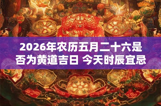 2026年农历五月二十六是否为黄道吉日 今天时辰宜忌吉凶