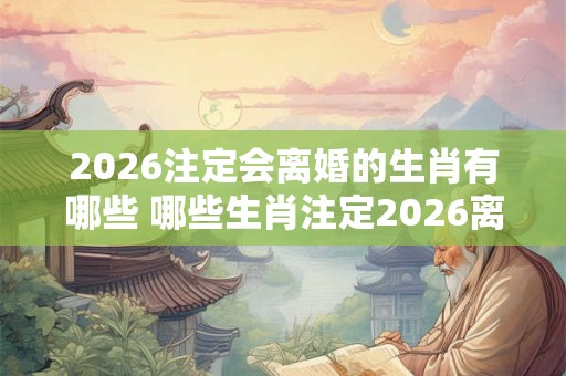 2026注定会离婚的生肖有哪些 哪些生肖注定2026离婚