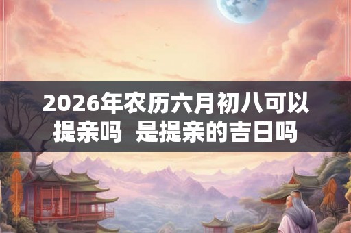 2026年农历六月初八可以提亲吗  是提亲的吉日吗