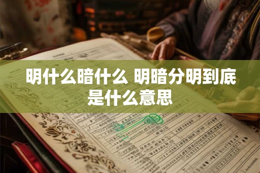 明什么暗什么 明暗分明到底是什么意思