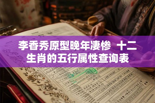 李香秀原型晚年凄惨 十二生肖的五行属性查询表 李香秀原型晚年凄惨 十二生肖的五行属性查询表