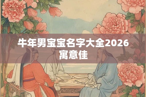 牛年男宝宝名字大全2026寓意佳