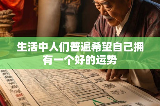 生活中人们普遍希望自己拥有一个好的运势