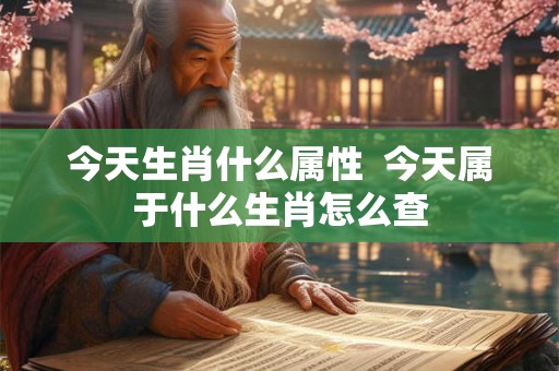 今天生肖什么属性  今天属于什么生肖怎么查