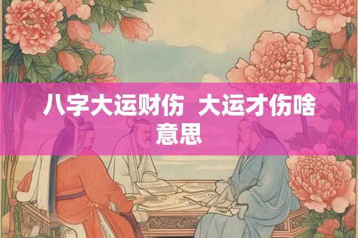 八字大运财伤  大运才伤啥意思