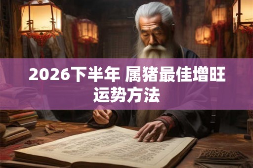 2026下半年 属猪最佳增旺运势方法