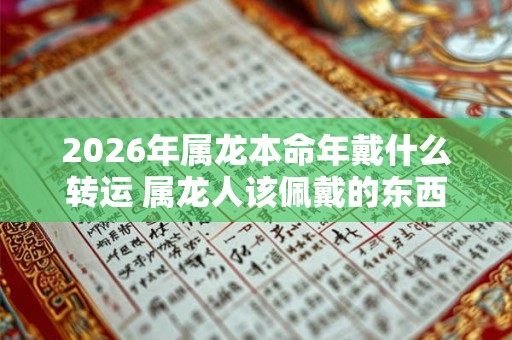 2026年属龙本命年戴什么转运 属龙人该佩戴的东西 2026年属龙本命年戴什么转运 属龙人该佩戴的东西
