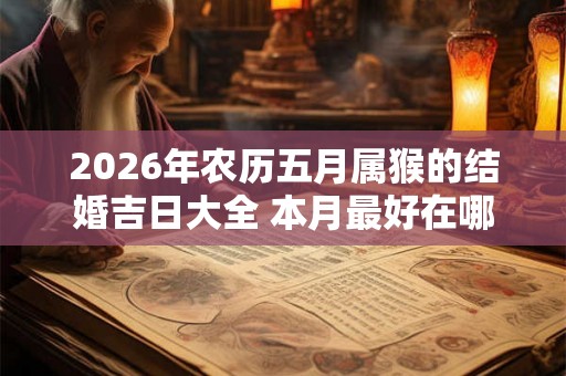 2026年农历五月属猴的结婚吉日大全 本月最好在哪天办喜事