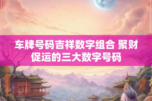 车牌号码吉祥数字组合 聚财促运的三大数字号码