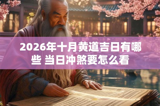 2026年十月黄道吉日有哪些 当日冲煞要怎么看