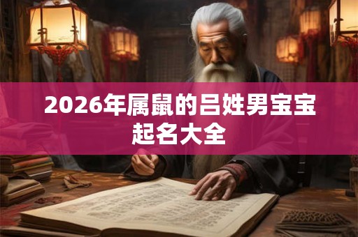 2026年属鼠的吕姓男宝宝起名大全
