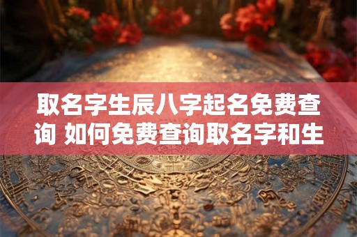 取名字生辰八字起名免费查询 如何免费查询取名字和生辰八字起名