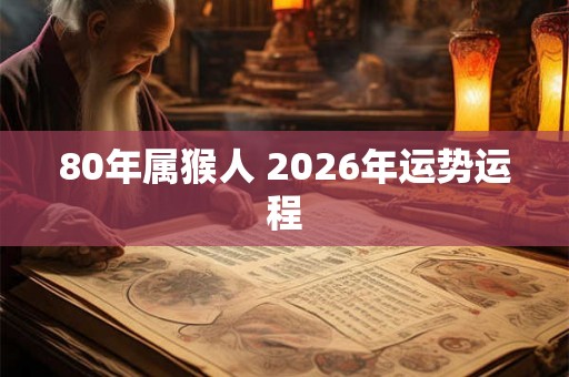 80年属猴人 2026年运势运程