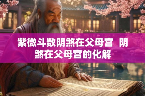 紫微斗数阴煞在父母宫  阴煞在父母宫的化解