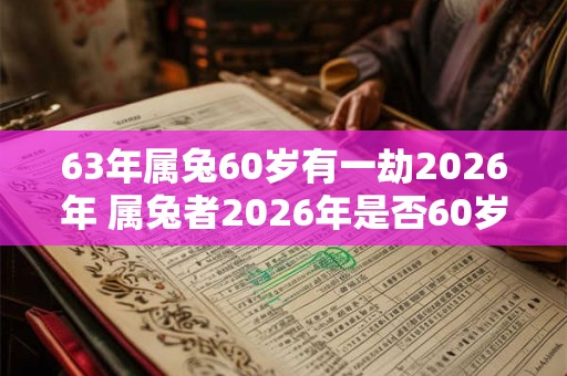 63年属兔60岁有一劫2026年 属兔者2026年是否60岁有劫