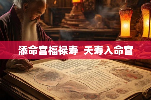 添命宫福禄寿  夭寿入命宫