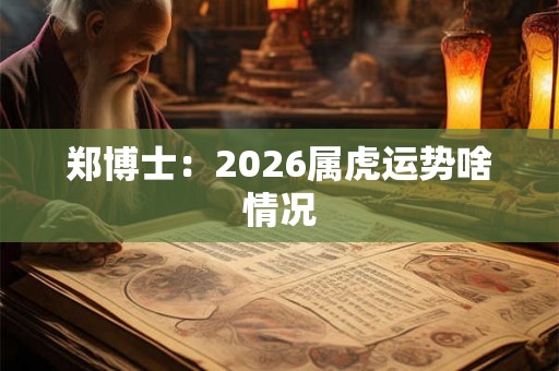 郑博士：2026属虎运势啥情况