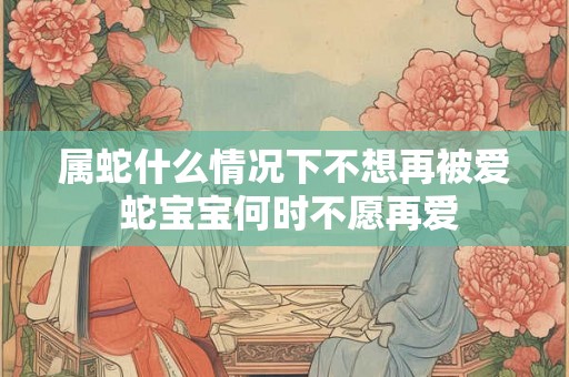 属蛇什么情况下不想再被爱 蛇宝宝何时不愿再爱