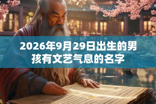 2026年9月29日出生的男孩有文艺气息的名字