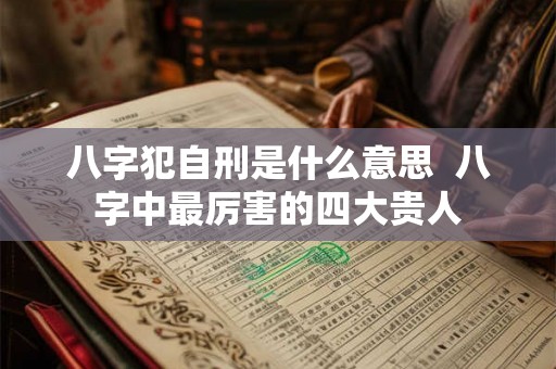 八字犯自刑是什么意思  八字中最厉害的四大贵人